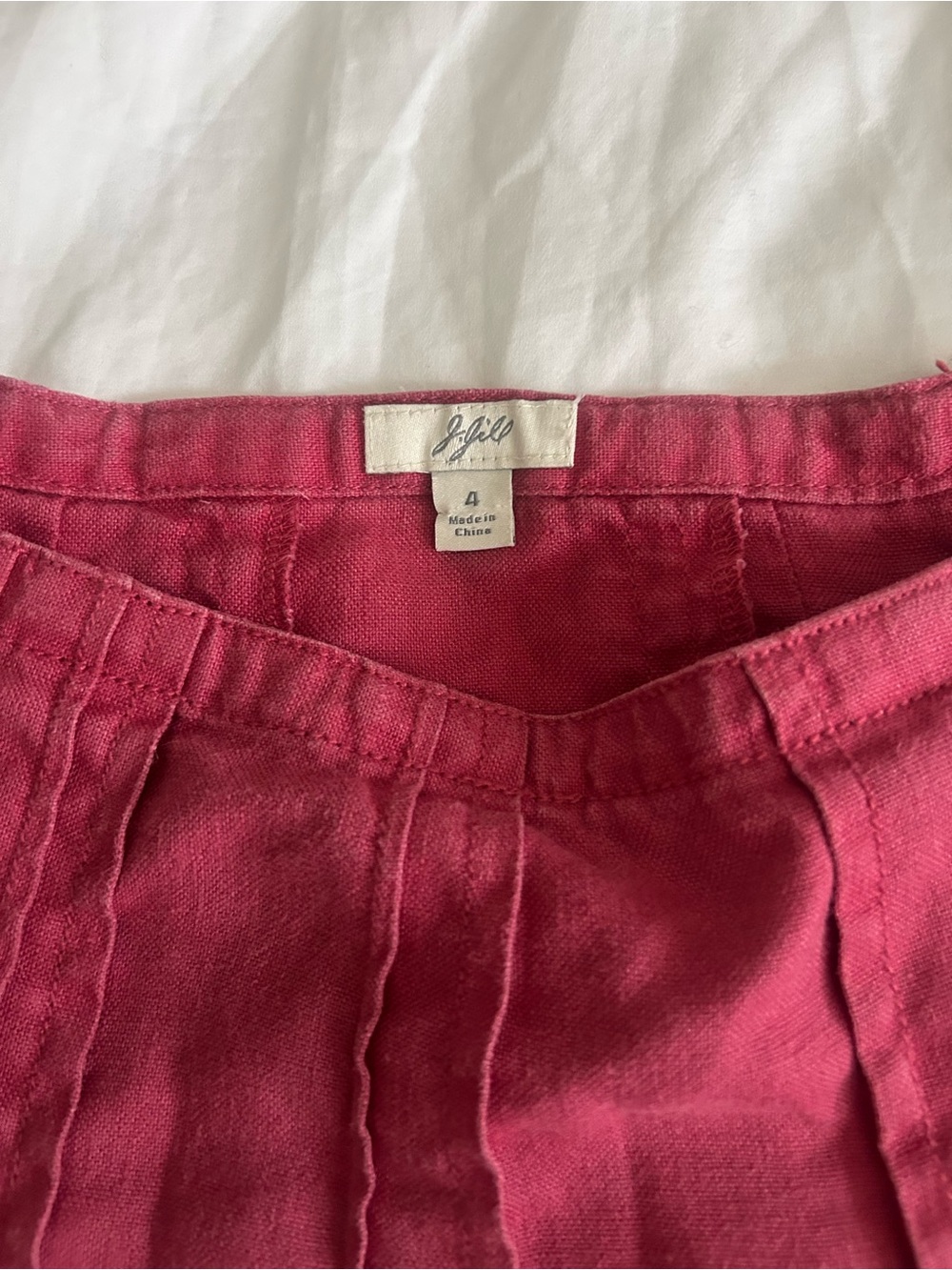 JJILL LINEN Skirt In Raspberry Pink - Picture 6 of 9